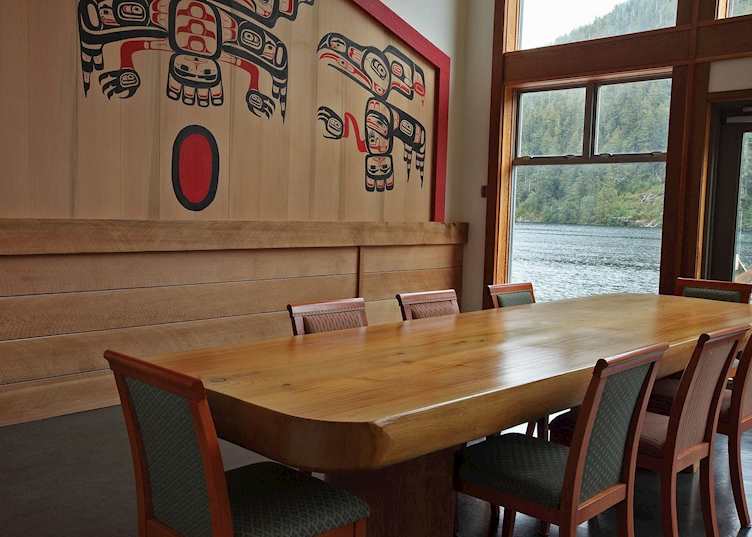 The dining room at Spirit Bear Lodge
