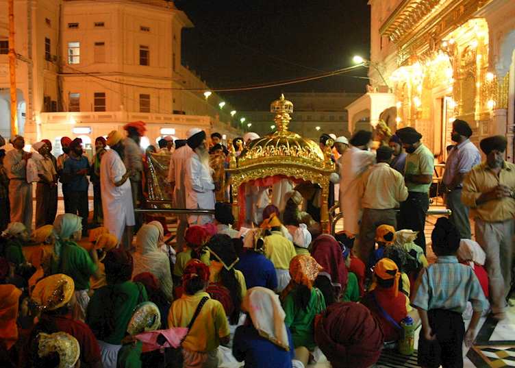Putting to bed ceremony at the Golden Temple in Amritsar