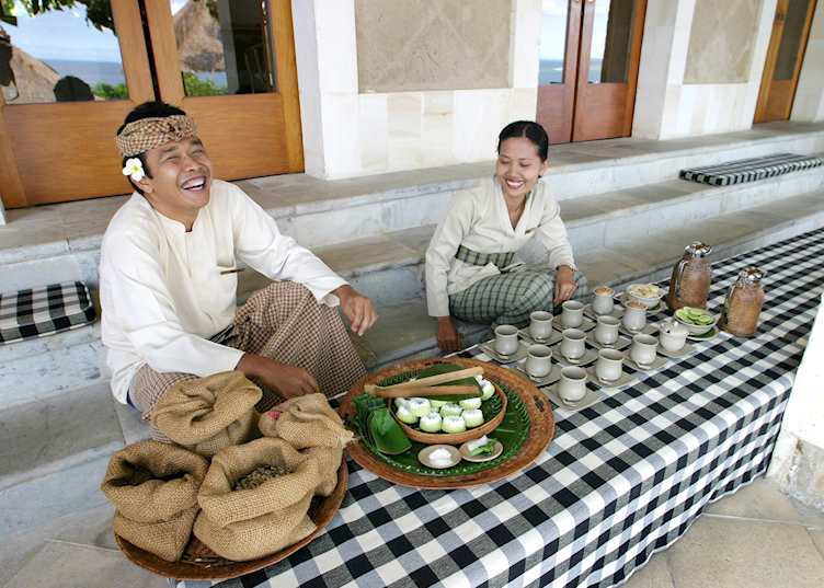 Afternoon tea at Amankila, Candidasa