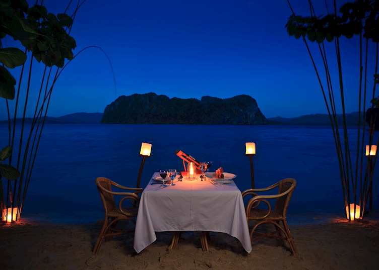 Private dining at El Nido Lagen Island Resort, El Nido