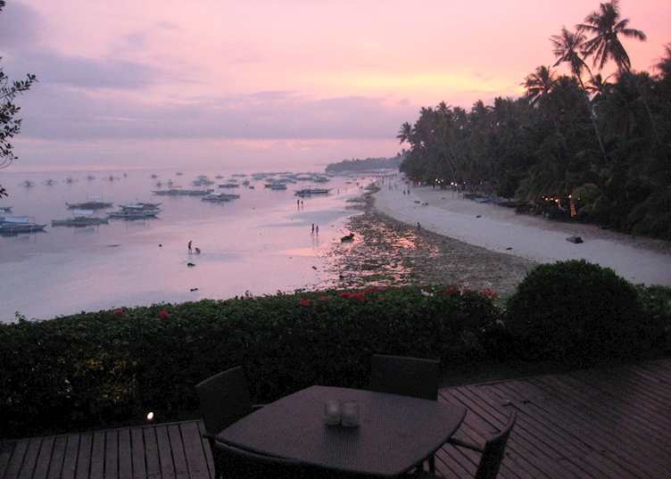 Bar view of Alona Beach from Amorita Resort, Bohol
