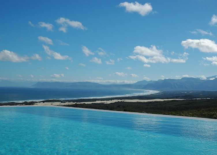 View from Forest Lodge pool, Grootbos Private Nature Reserve, Hermanus