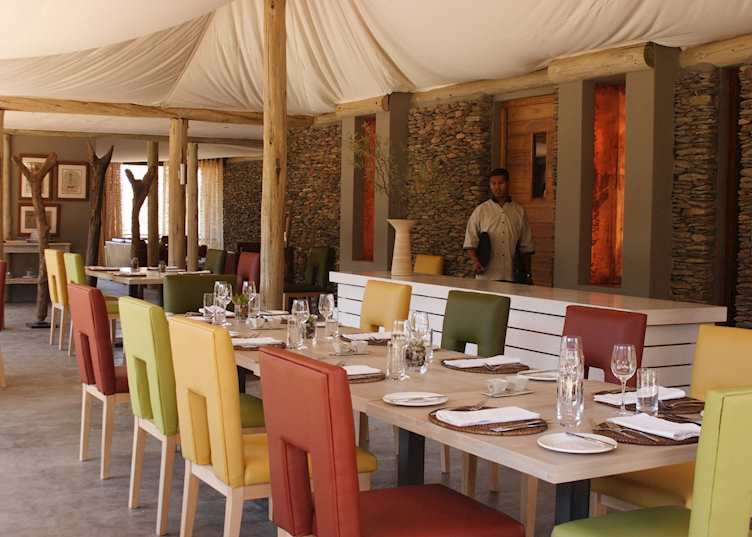 Dining room at Dwyka Tented Lodge, Sanbona Game Reserve