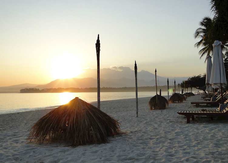 Sunset from the beach at Tugu Lombok