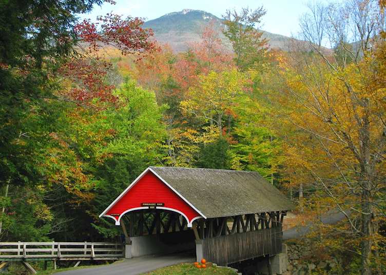 Covered bridge at Flume Gorge, Lincoln