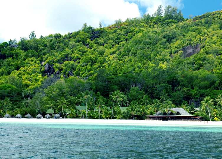 View of Paradise Sun from the sea, Praslin