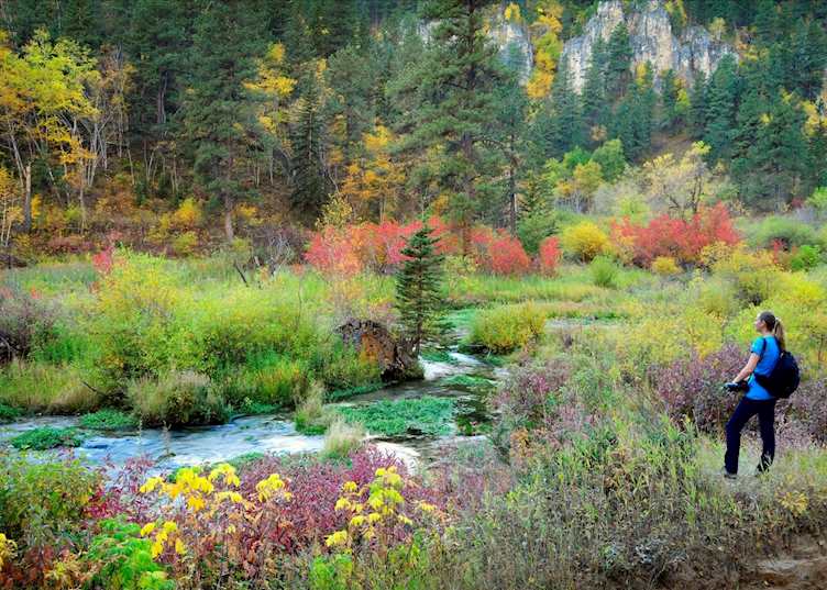 Walking in Spearfish Canyon near Deadwood