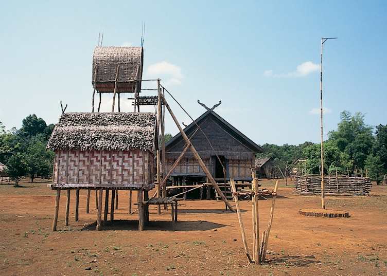 Traditional houses in a Ratanakiri village