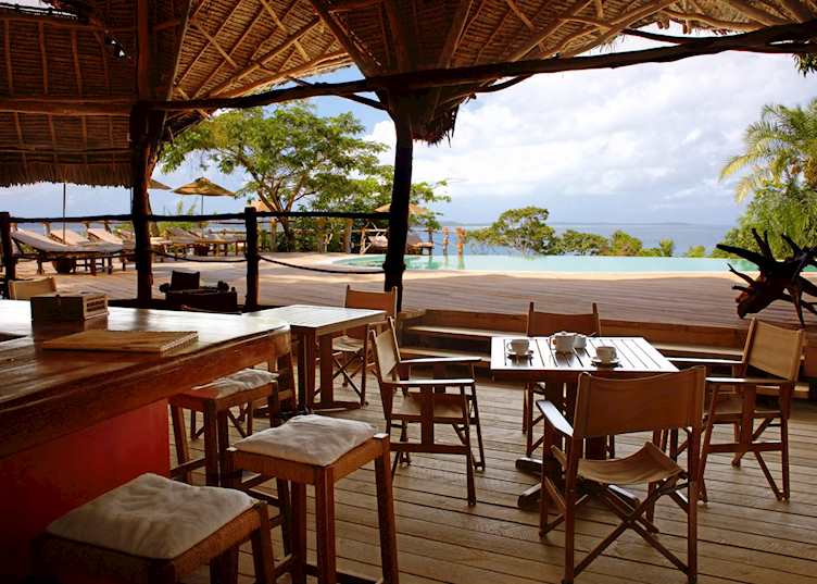 The pool bar at Fundu Lagoon, Pemba Island