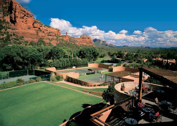 Tennis courts and croquet lawn at Enchantment Resort, Sedona
