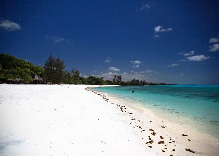 The beach at Manta Resort, Pemba Island