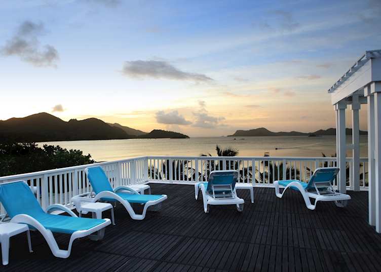 Sun deck at L'Archipel, Praslin