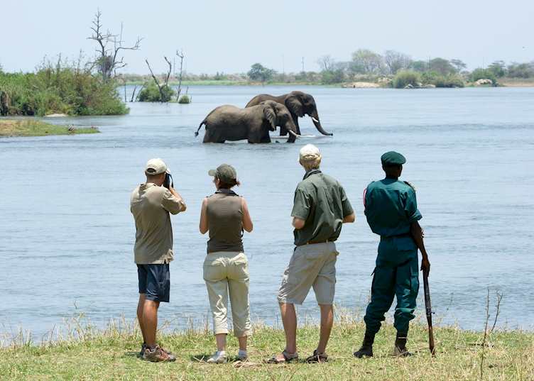 Walking safari in the Majete Wildlife Reserve, Malawi