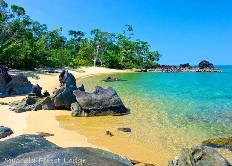 The beach at Masoala Forest Lodge