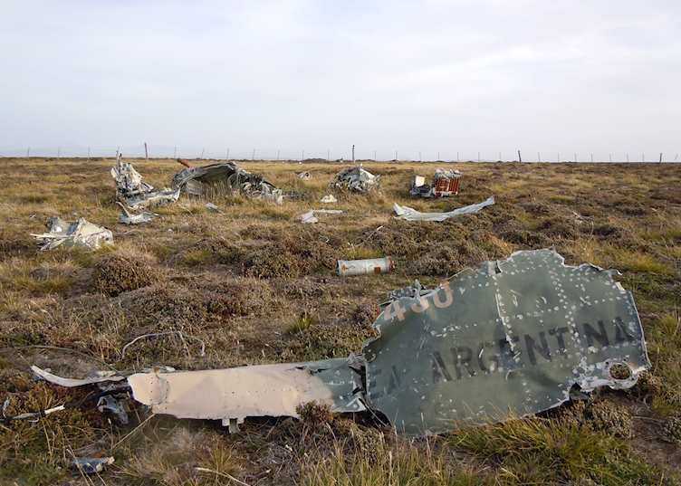 Remains of the conflict on Pebble Island