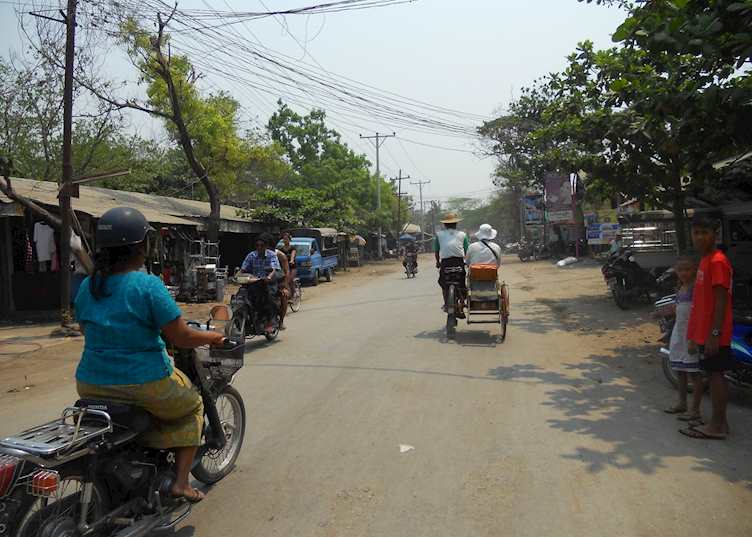 Cyclo ride through Mandalay's backstreets