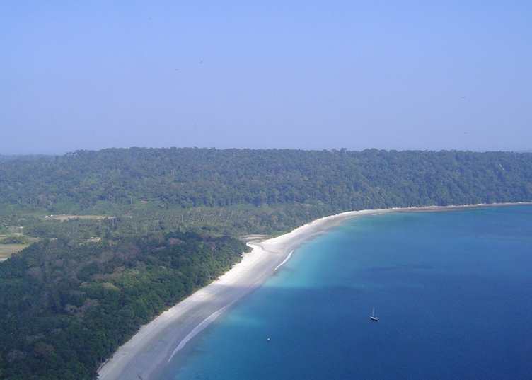 Aerial beach view, Barefoot Resort, Havelock Island