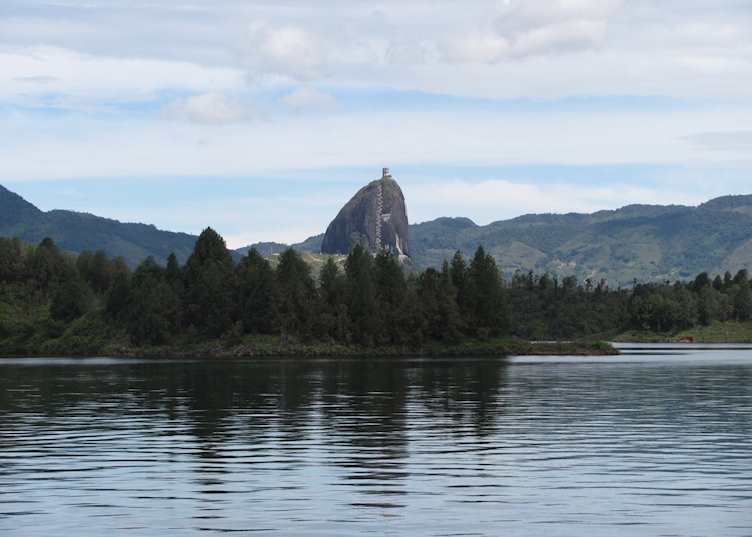 El Peñol from the lake