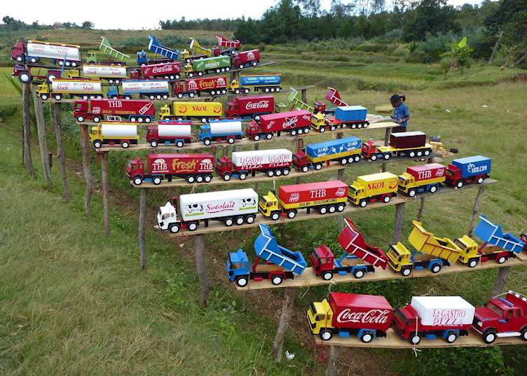 Crafts for sale along the road from Antsirabe, Madagascar