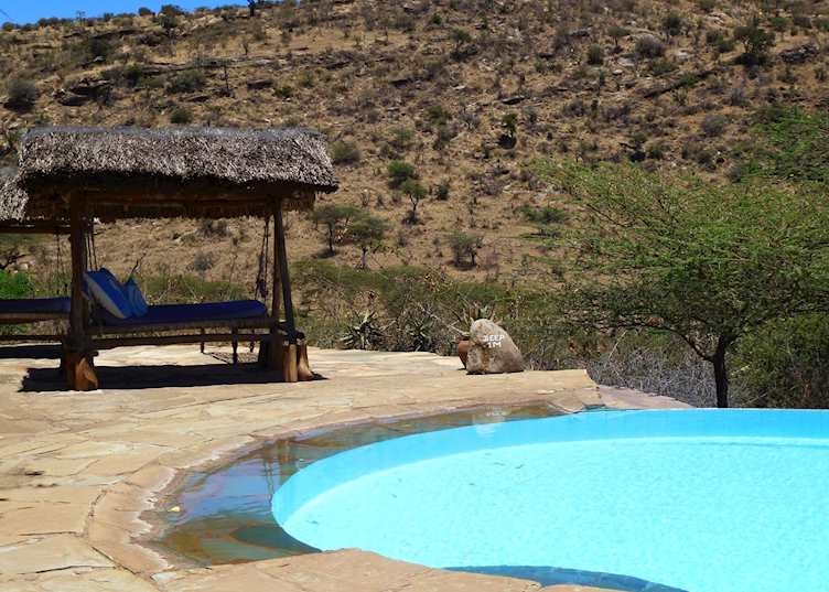 Pool and sun lounger, Lewa Wilderness