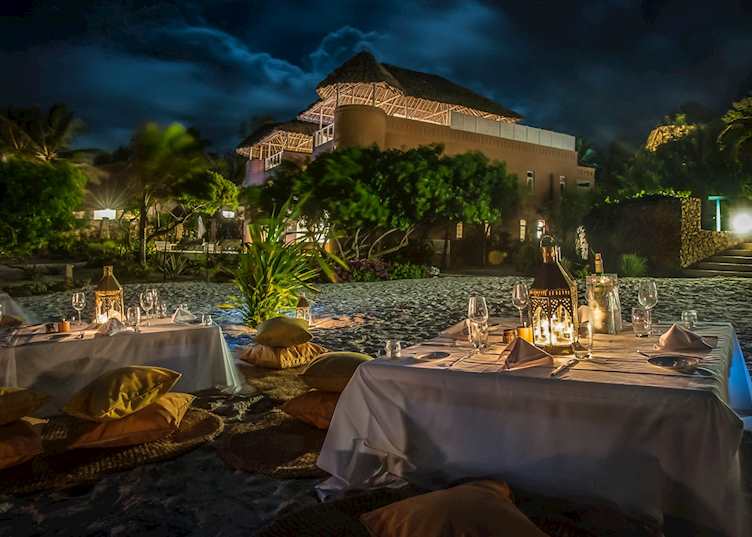 Dinner on the beach at Medina Palms, Watamu