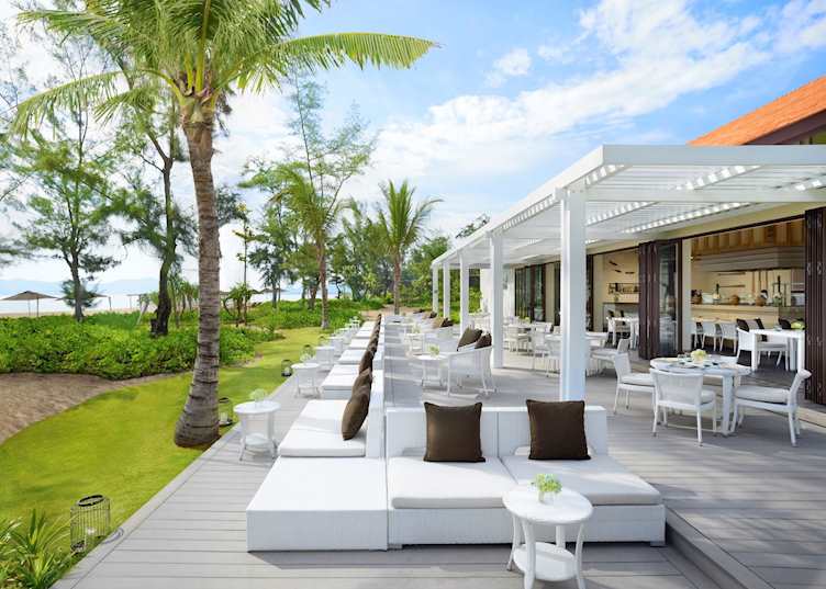 Ocean front restaurant at Banyan Tree Lang Co, Vietnam