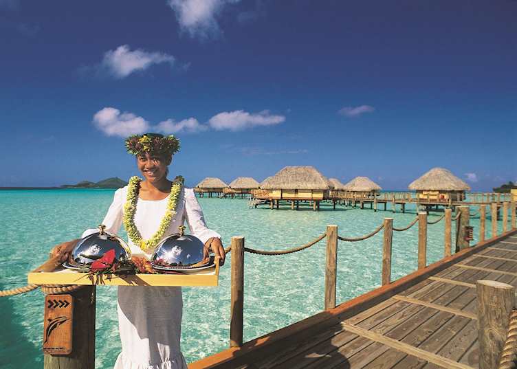 Dinner is served at Pearl Beach Resort, Bora Bora