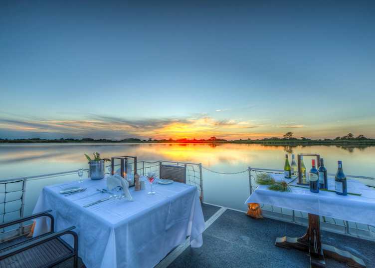 Xugana Island Lodge barge dining
