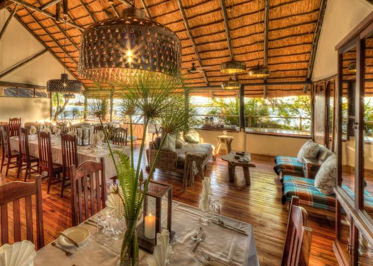 Xugana Island Lodge indoor dining 
