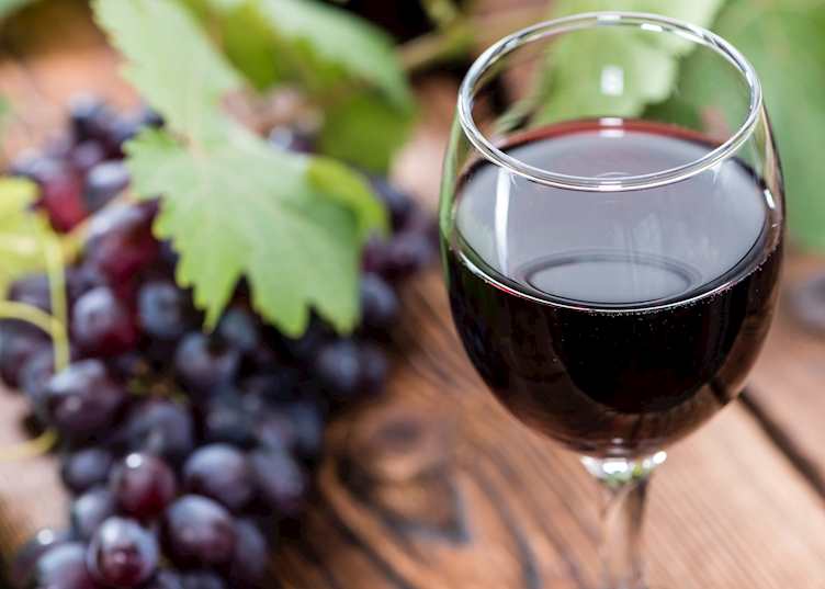 Red wine at a vineyard, France