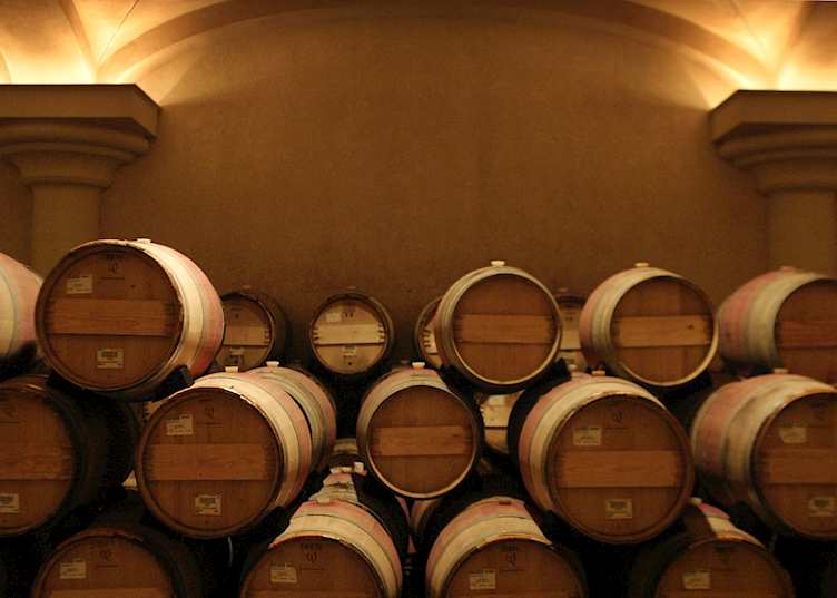 Wine barrels in the Napa Valley