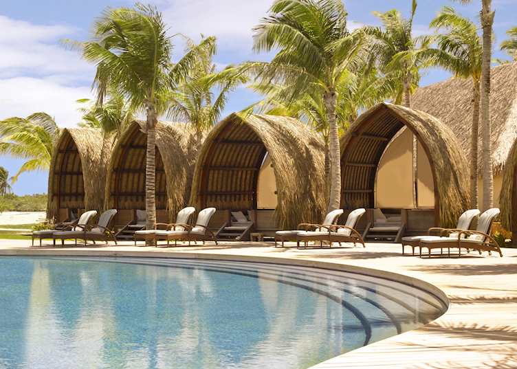 Pool cabanas at Four Seasons Resort Bora Bora