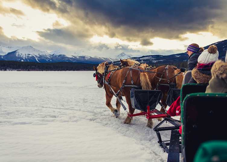 Sleigh ride on Lake Louise, Alberta