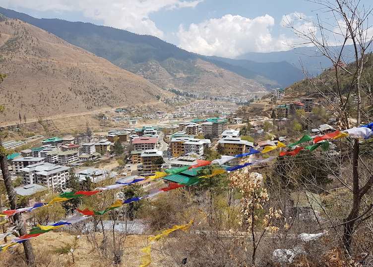 Prayer flags over Thimphu, Bhutan 