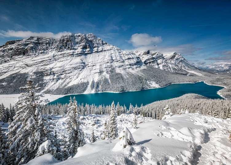 Peyto Lake in winter, Banff National Park