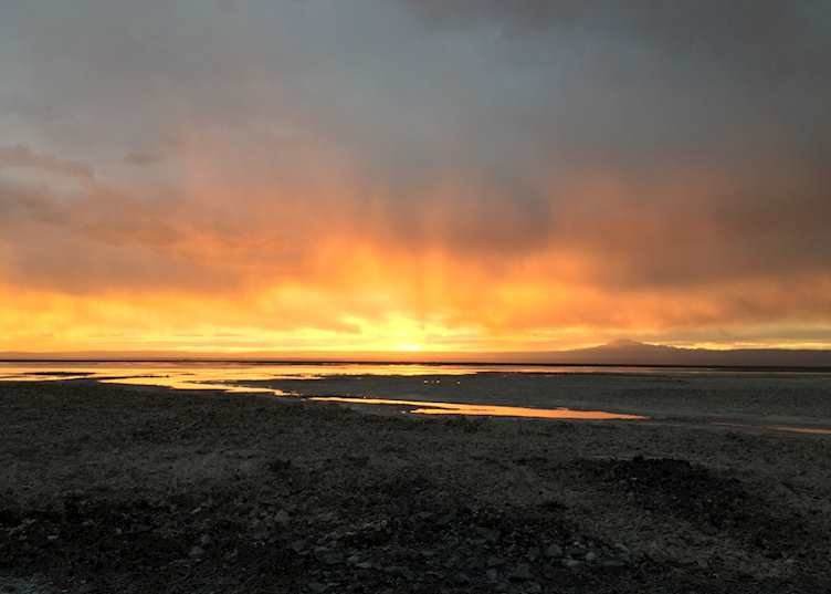 Sunset at Laguna Chaxa, Atacama Desert