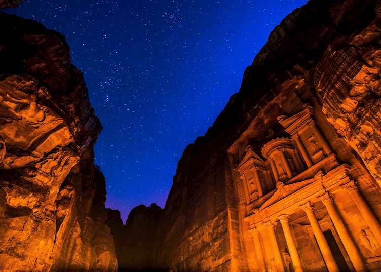 Petra at night, Jordan