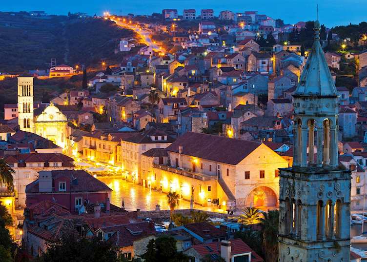 Hvar town at night, Croatia