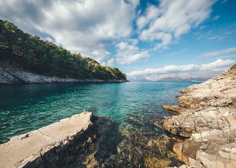 Rock beaches of Hvar, Croatia