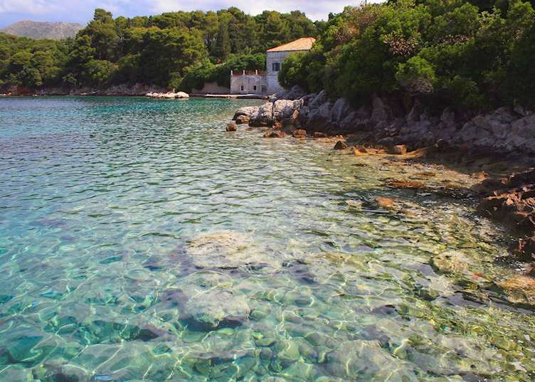 Clears water of the Adriatic Sea, Elaphiti Islands