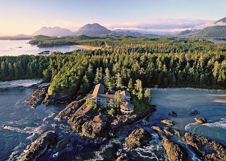 Aerial view, The Wickaninnish Inn, Tofino