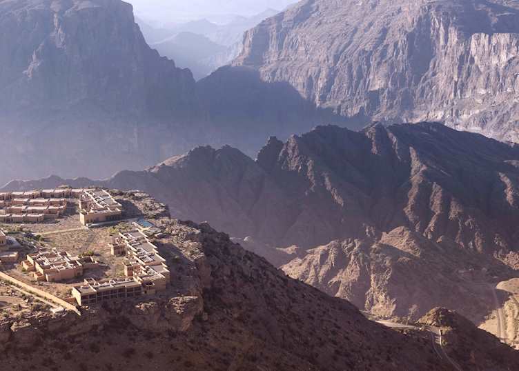 Aerial view of Anantara Al Jabal Al Akhdar Resort, Jebel Akhdar