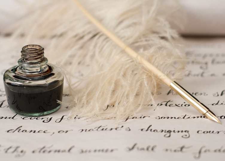Quill pen and ink