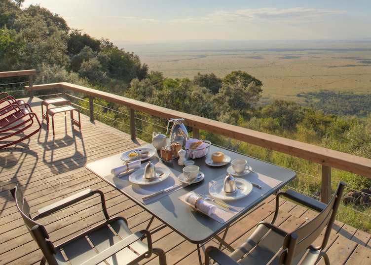 Views of the Masai Mara over breakfast at Angama Mara 