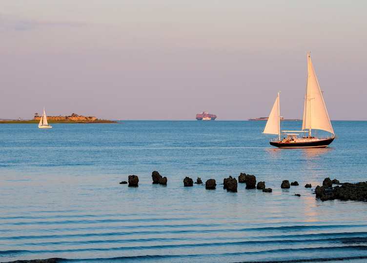 Sailboats in Charleston Harbor