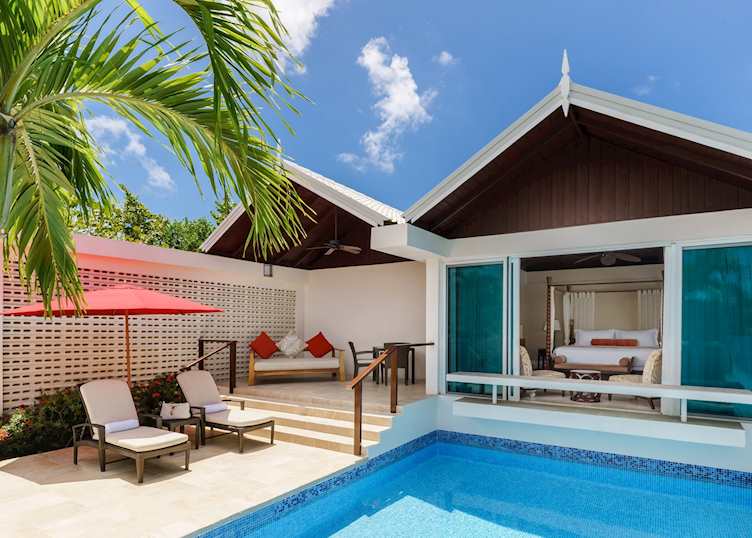 Luxury almond pool suite exterior