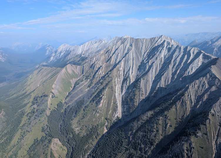 Rocky Mountains from a helicopter, Canmore