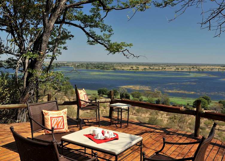 Tea on the deck at Muchenje Safari Lodge, Chobe National Park