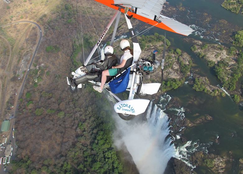 Microlight excursion over the Victoria Falls, Zambia Microlight excursion over the Victoria Falls, Zambia