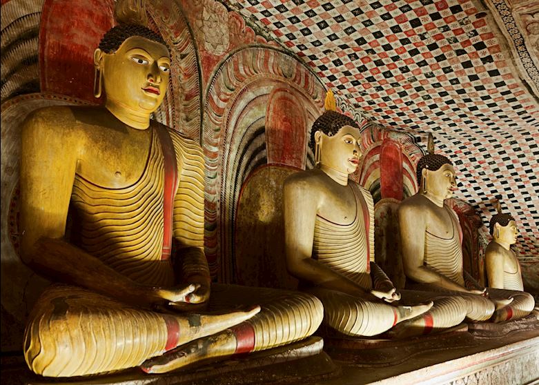 Buddha statues in the Dambulla Cave Temples Buddha statues in the Dambulla Cave Temples
